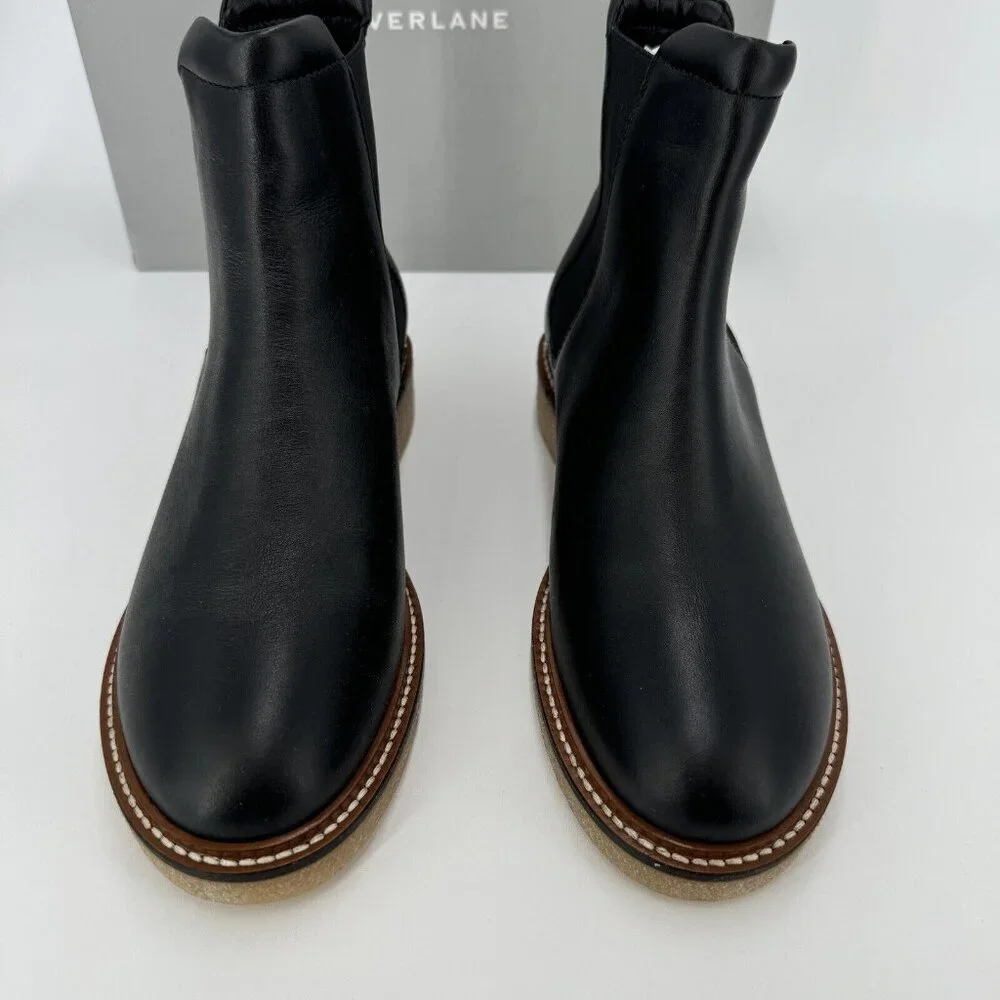 Everlane The Italian Leather Chelsea Boot in Black size 5 Women's Gum Outsole